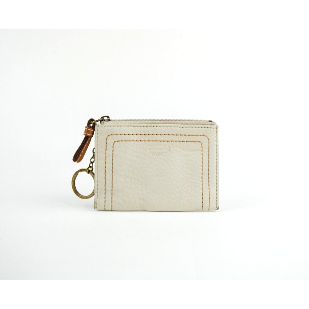 Coach Chalk Pebble Leather‎ Mini Skinny Case